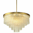 Axyaa Gold Metal Round Led Pendant Lights Luxury Glass Lighting Fixtures