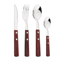 Axyaa Wood Handle Cutlery Set - Stainless Steel Dinnerware Fork Knife Spoon Set