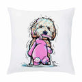 Axyaa Painted Dog Decorative Soft Sofa Bed Pillow Cover in Cartoon Puppy Design