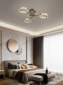 Luxury Gold Plated Chandelier with Remote Control Crystals - Axyaa Bedroom Living Room Lighting
