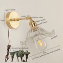 Axyaa Nordic Glass LED Wall Lamp with Copper Arm for Home Decor