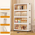 Axyaa Double-Door Plastic Storage Cabinet for Bedroom, Multi-Layer Organizer Box with Lid