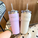 Axyaa Stainless Steel Thermos Bottle with Straw, 700ML Insulation Water Cup