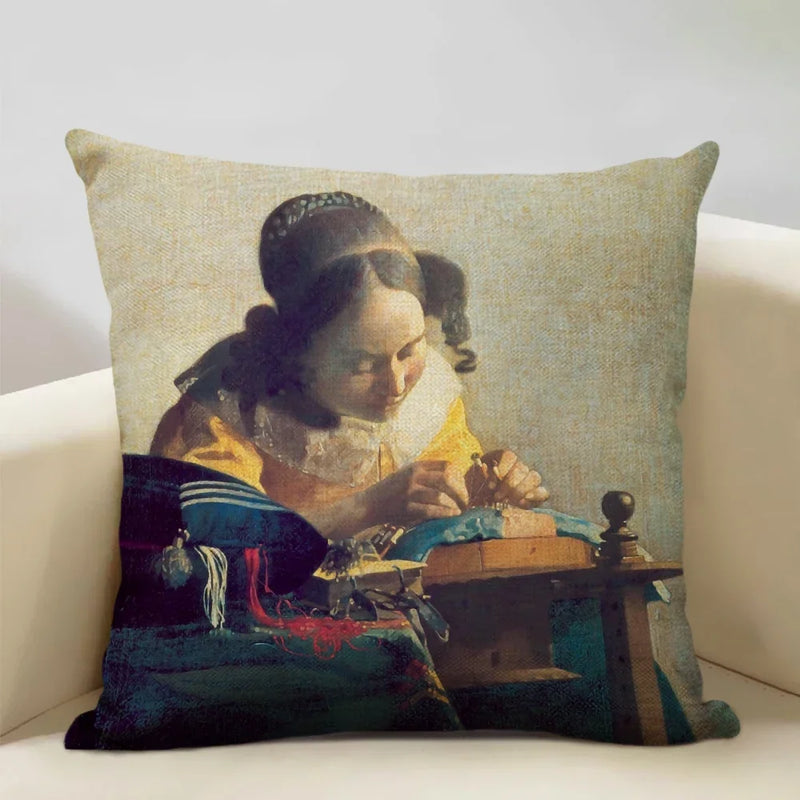 Elegant Axyaa 45x45cm Print Cushion Cover for Home, Hotel, Office Décor