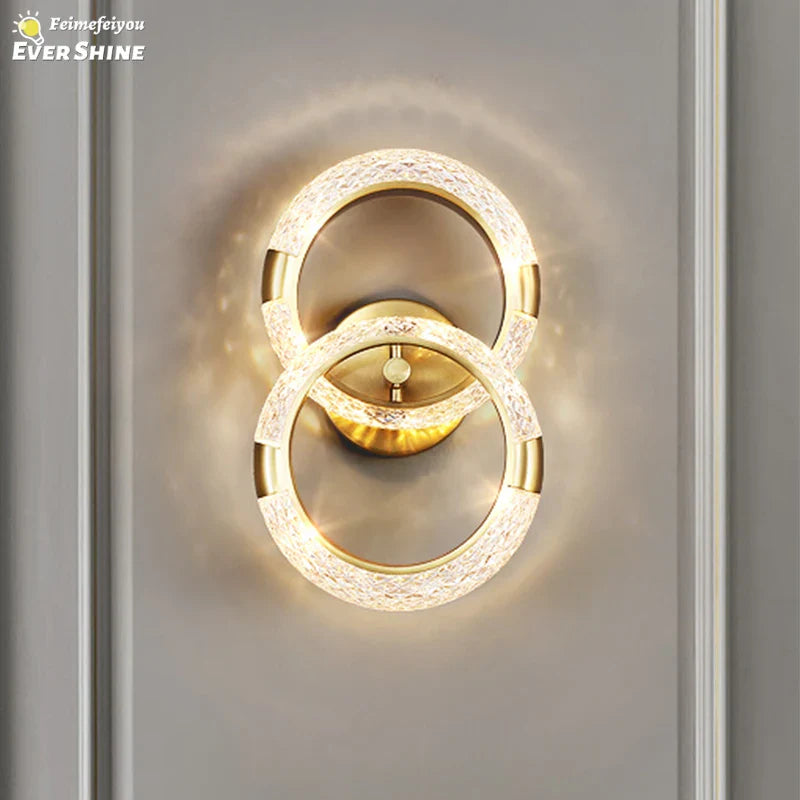 Axyaa Crystal Wall Sconce: Nordic Indoor Bedroom Lamp for Home Decor