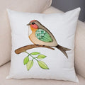 Axyaa Cartoon Parrot Pillowcase with Birds and Flowers 45x45cm