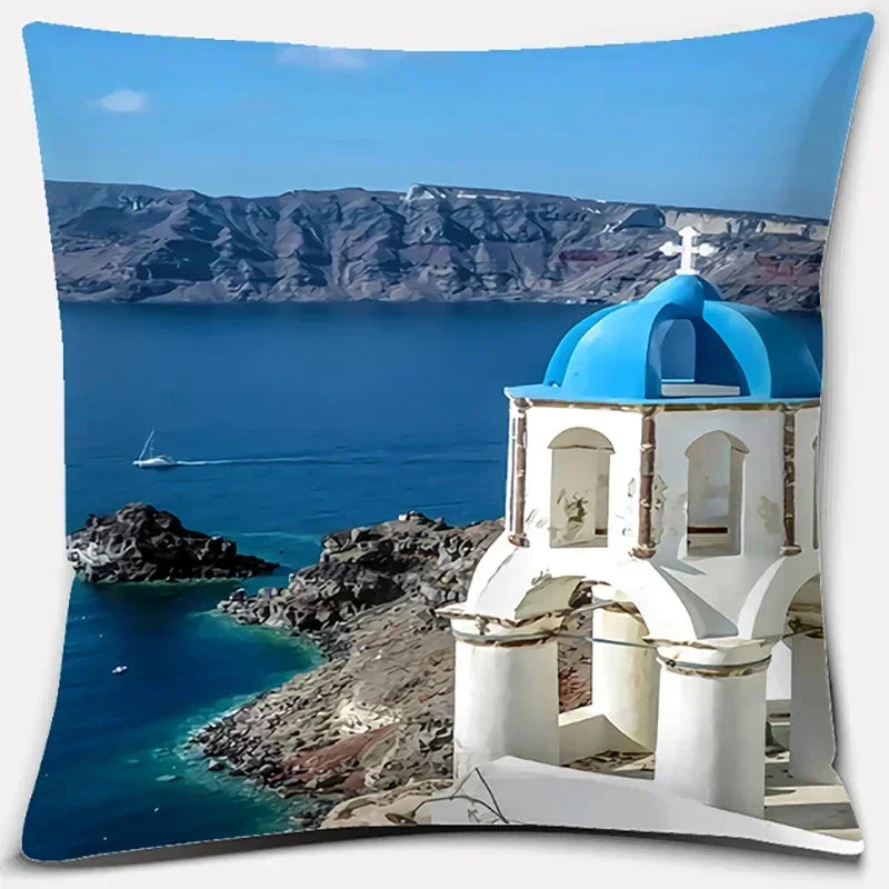 Axyaa Santorini Series Pattern Pillowcase Square Cushion Cover Home Sofa Decor