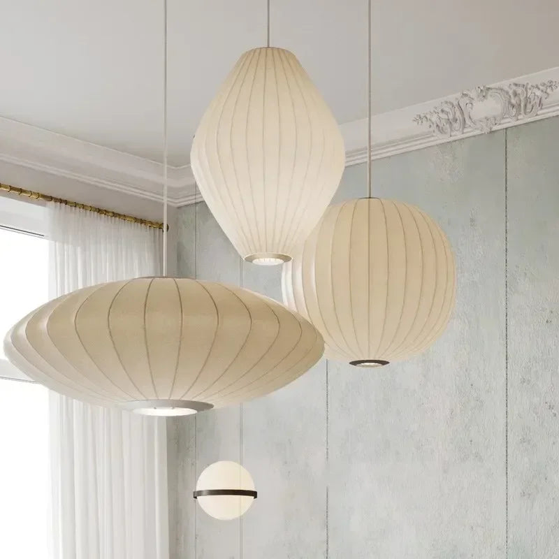 Axyaa Silk Japanese Pendant Lamp for Home Decor and Lighting