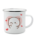 Axyaa Cat Enamel Coffee Mug - Unique Funny Tea Cup for Travel and Home