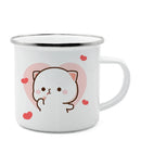 Axyaa Cat Enamel Coffee Mug - Unique Funny Tea Cup for Travel and Home