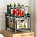 Axyaa Sliding Basket Drawer Organizer: Under Sink Bathroom/Kitchen Storage Tray