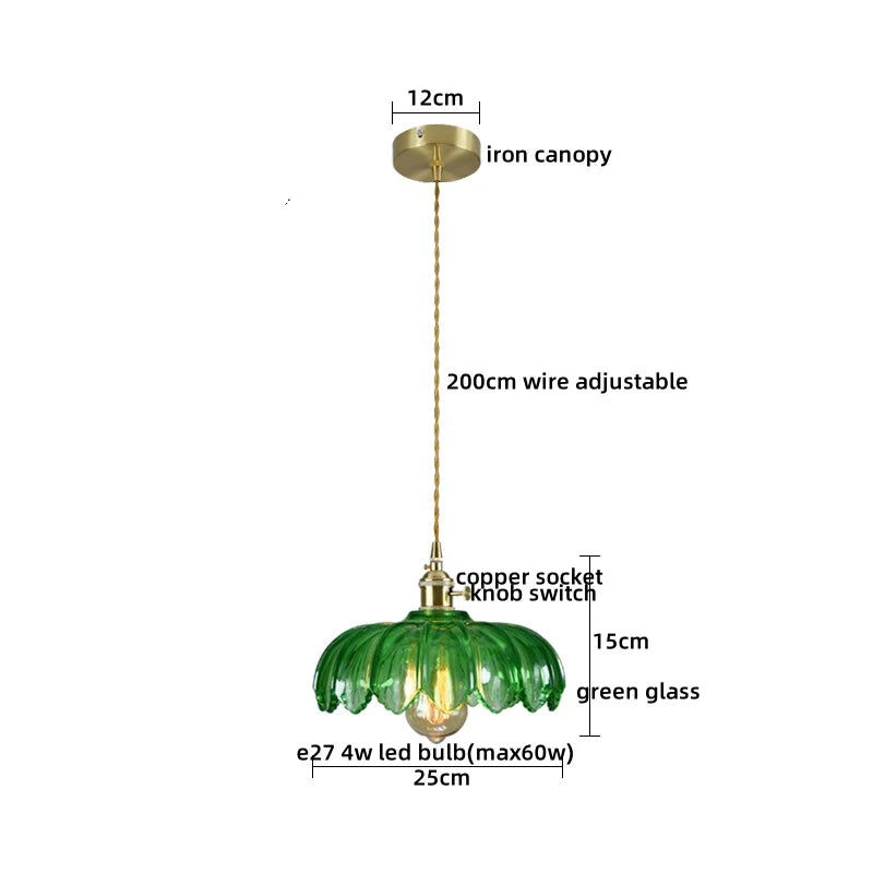 Axyaa Copper Glass LED Pendant Chandelier for Home Decor