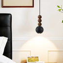 Axyaa French Retro Black Cave Stone Pendant Lights - Adjustable Bedside Fixtures