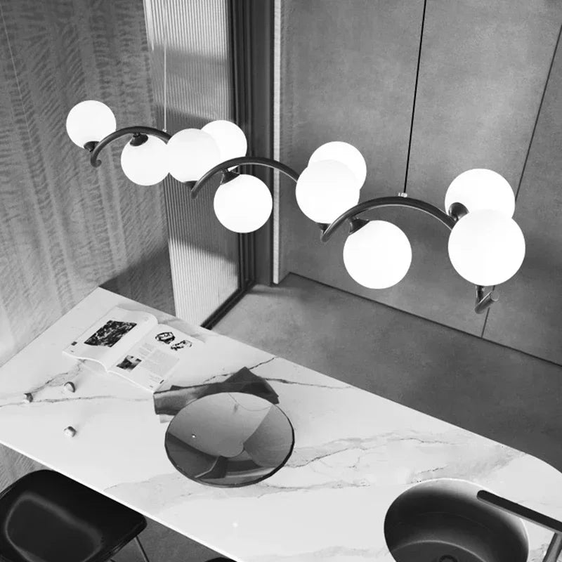 Nordic Glass Ball LED Pendant Light by Axyaa - Elegant Minimalist Chandelier