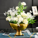 Axyaa Metal Flower Pot Golden Bowl Vase Home Decoration Handicraft Retro Succulent Planter
