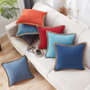 Axyaa Linen Farmhouse Cushion Cover with Hemp Rope Edging - 45x45cm