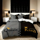 Axyaa Crown Design King & Queen Duvet Set - Soft Polyester, Machine Washable