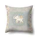 Axyaa Elephant Pattern Polyester Cushion Cover 45x45cm Home Decor Square Pillowcase