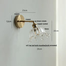Axyaa Flower Glass LED Wall Light Fixture Vintage Rotate Copper Bedside Lamp