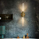 Axyaa Modern White Glass Wall Lamp Gold Metal Sconce Minimalist Lighting