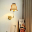 Axyaa Fabric Retro LED Wall Lamp for Bathroom Bedroom Hotel Decor Lighting