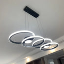 Axyaa Circular Aluminum Chandelier for Dining Table, Bar, Bedroom, Living Room - Pendant Lamp Lighting