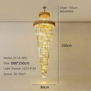 Axyaa Modern Crystal Chandelier for Villa Living Room Staircase Lighting