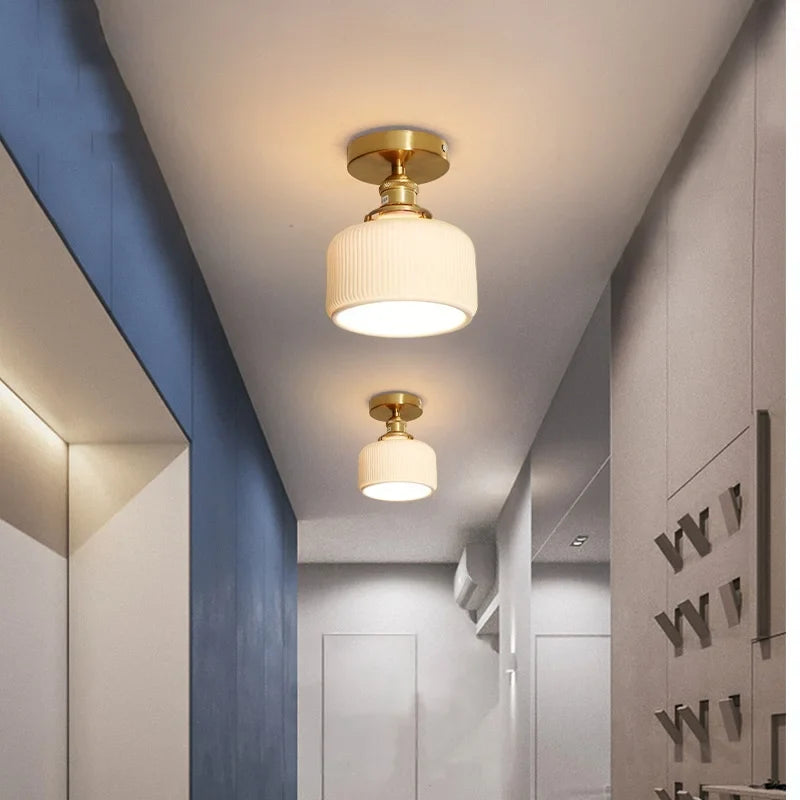 Axyaa LED Ceiling Light: Modern Style, Copper Ceramic, Indoor Home Lighting