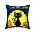 Axyaa Black Cat Pumpkin Cushion Cover 45x45 cm - Home Decor Funny Printed Pillow Case