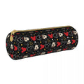 Axyaa Leather Pencil Case Minnie Mouse Design - Large Storage Pen Holder Bag