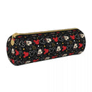 Axyaa Leather Pencil Case Minnie Mouse Design - Large Storage Pen Holder Bag