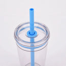 Axyaa 450ml Cute Clear Straw Water Tumbler Bottle - Ideal for Cold Drinks & Juices
