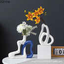 Axyaa Small Mouth Ceramic Vase for Desktop Flowers Arrangement