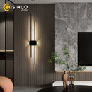 Axyaa LED Black Iron Wall Lamp for Living Room, Bedroom, or TV Background