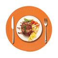 Axyaa Christmas Black Round Woven Placemats Set for Kitchen Tables - 6PCS