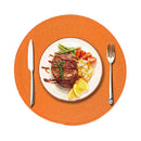 Axyaa Christmas Black Round Woven Placemats Set for Kitchen Tables - 6PCS