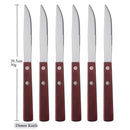 Axyaa Wood Handle Steak Knives Set Stainless Steel Cutlery Dinnerware Kit