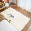 Axyaa Ultra Soft Faux Rabbit Fur Rug - Gray Fluffy Living Room Bedroom Carpet