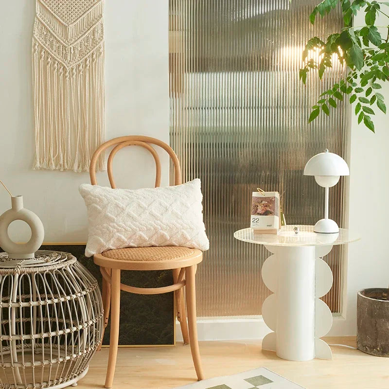 Geometric Short Plush Pillow Cover Set for Sofa and Chair by Axyaa