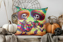 Axyaa Halloween Rainbow Pumpkin Design Cushion Cover
