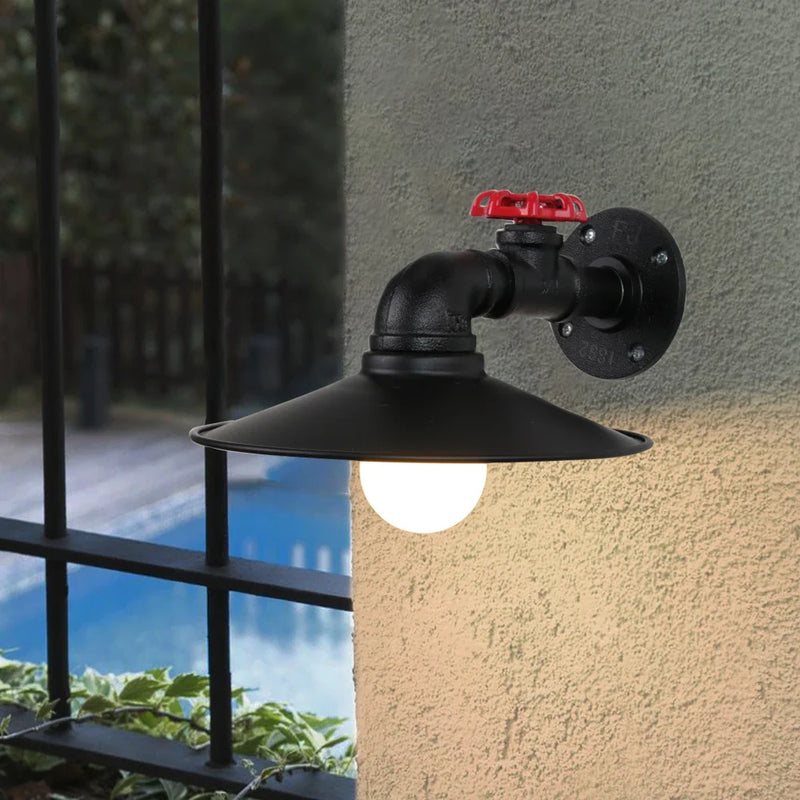 Axyaa Retro Iron Water Pipe Wall Light for Industrial Loft Decor