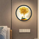 Axyaa Round Industrial LED Wall Lamp Bedside Bedroom Sconce Home Decor Lighting