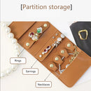 Axyaa Jewelry Roll Organizer: PU Leather Travel Storage Bag with Multi-functional Compartments