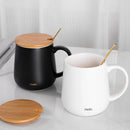 Axyaa Ceramic Mug with Lid, Spoon, Funny Design, Ideal for Coffee, Tea, Breakfast