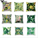 Axyaa Green Leaf Pillowcases for Sofa, Car & Living Room Decor