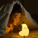 Axyaa RGB Pear Night Light: USB Rechargeable Dimmable Silicone Lamp