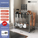 Axyaa Stainless Steel Knife Holder Stand & Utensil Storage Rack