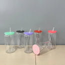 Axyaa Colorful Plastic Cup Lid Set for Can Shaped Iced Coffee & Juice Mugs