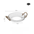 Axyaa Rattan Glass Plate: Japanese-Inspired, Retro Snack & Salad Server