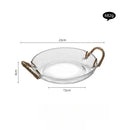 Rattan Glass Plate by Axyaa - Japanese Ins Style Snack Salad Fruit Plate
